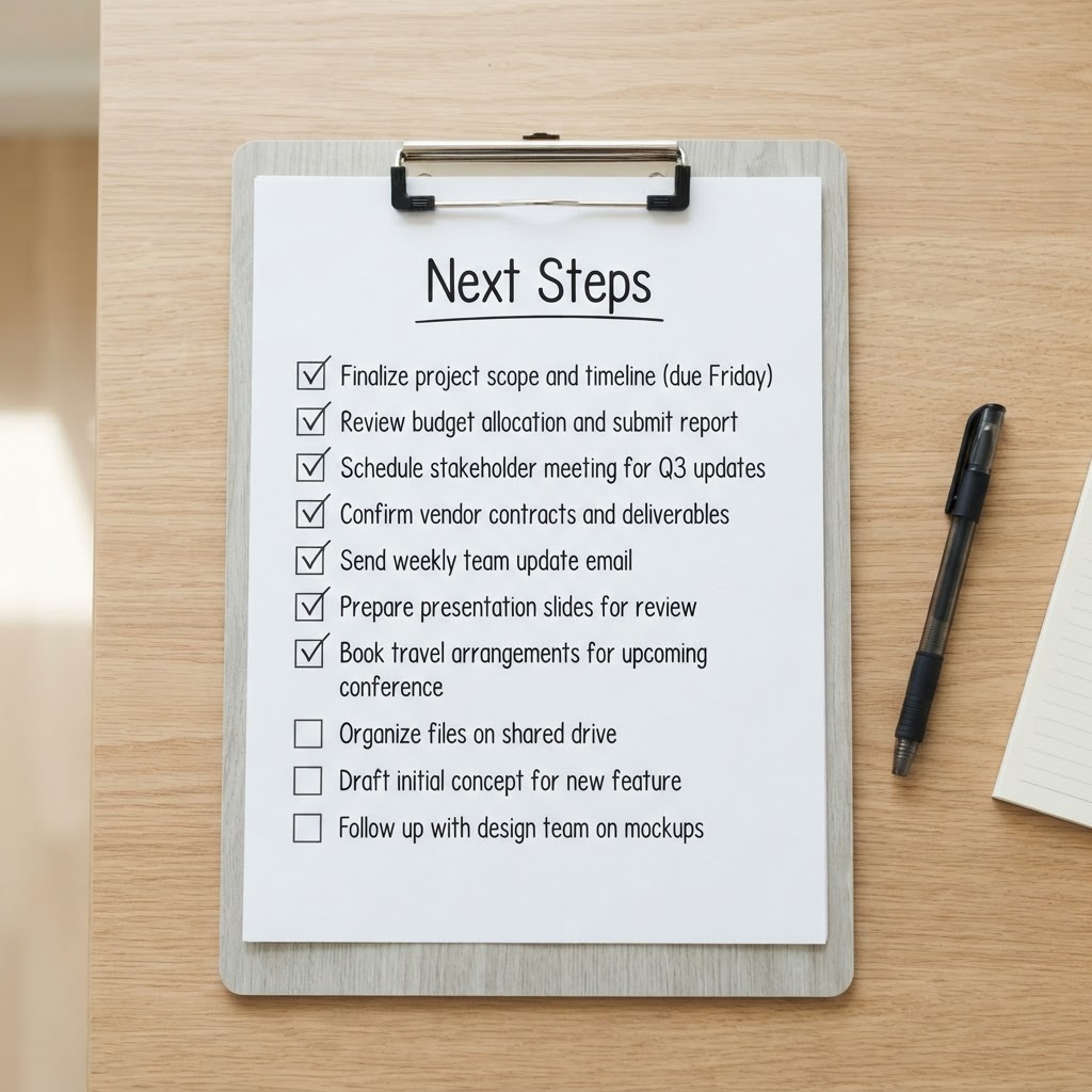 Checklist of next steps you can take today to improve security