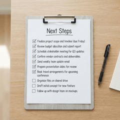 Checklist of next steps you can take today to improve security